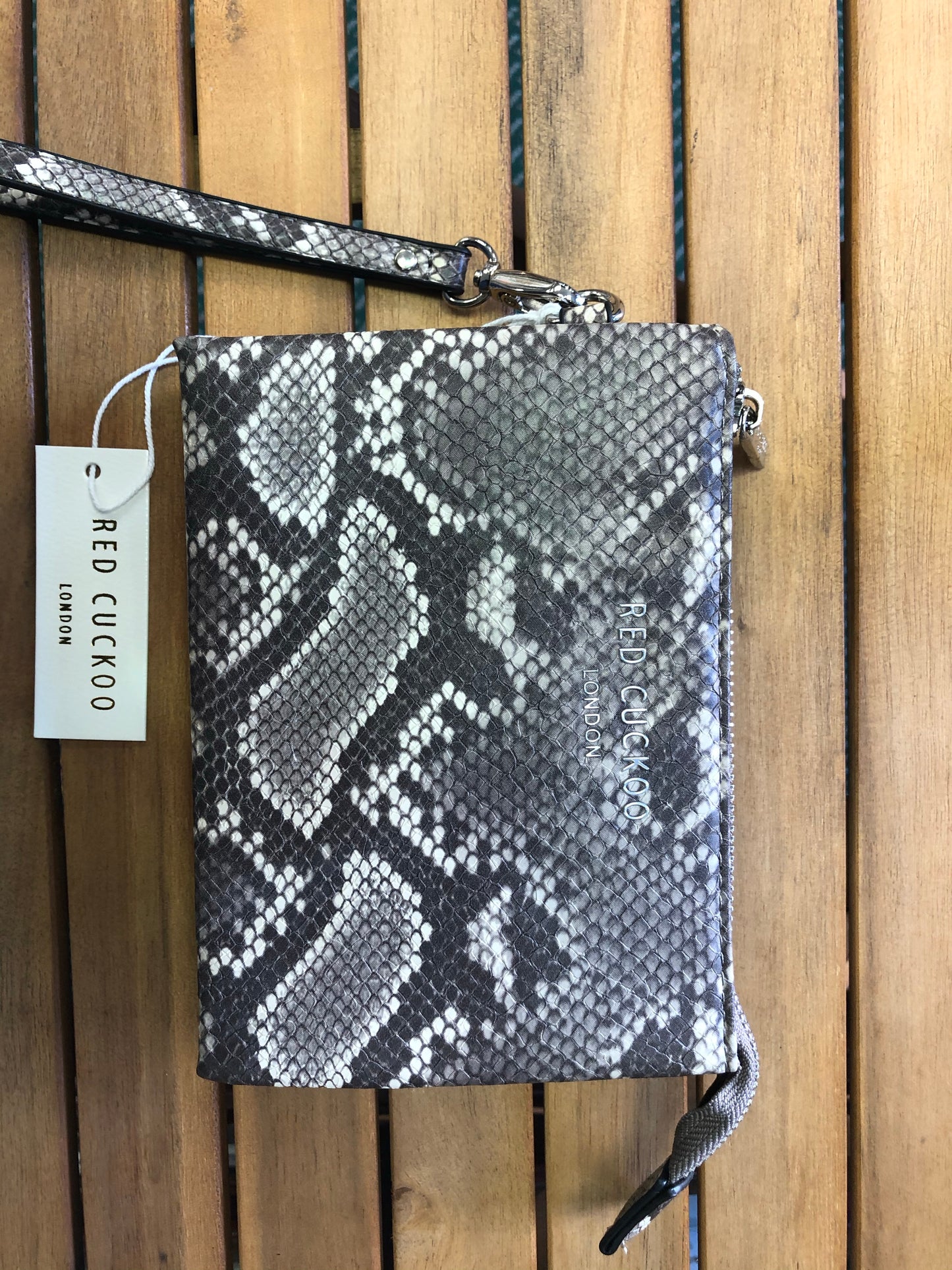 Red Cuckoo Snakeskin clutch / grab bag