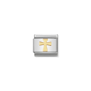 Nomination Cross Symbol in 18k gold & stainless steel