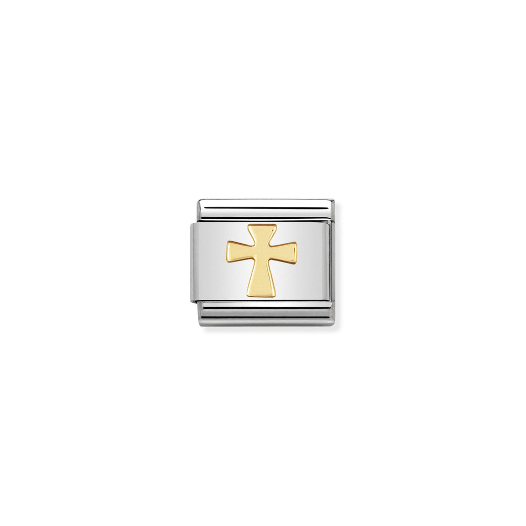 Nomination Cross Symbol in 18k gold & stainless steel