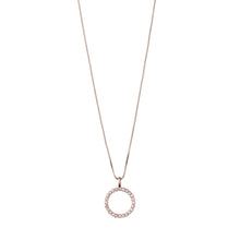 Load image into Gallery viewer, Pilgrim r/gold necklace w/ circular crystal pendant
