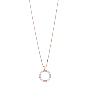 Pilgrim r/gold necklace w/ circular crystal pendant