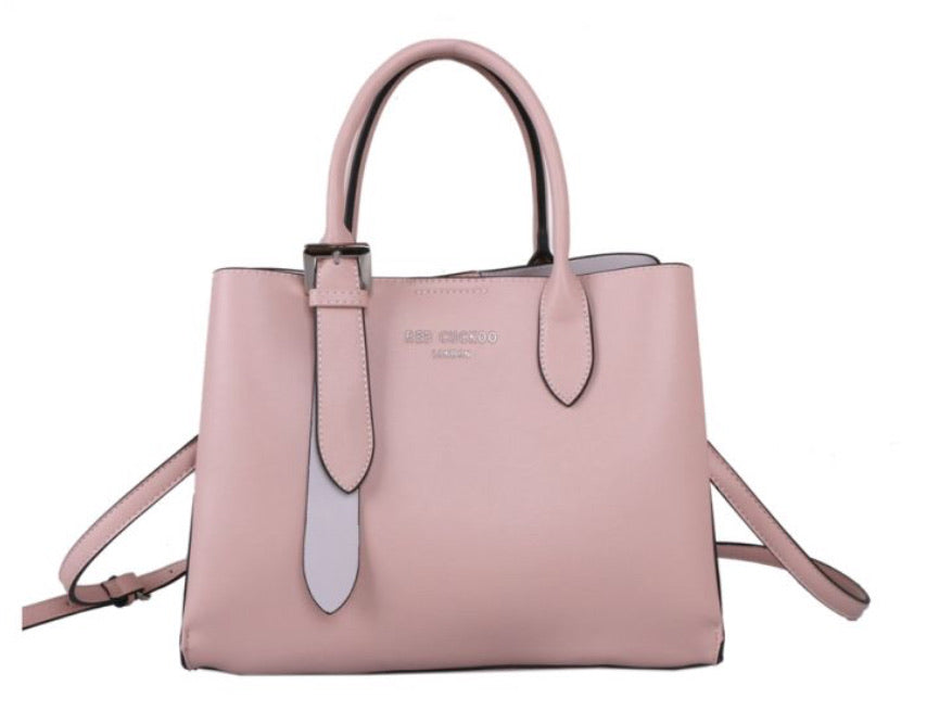 Red Cuckoo Pink Tote with silver buckle
