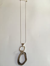 Load image into Gallery viewer, Envy Necklace in Silver &amp; Tortoise oblong resin
