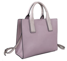Load image into Gallery viewer, Red Cuckoo Small Purple Tote with stand out straps
