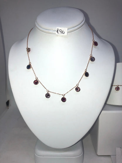 Elements Pink toned necklace- Sterling silver and Rosegold plated