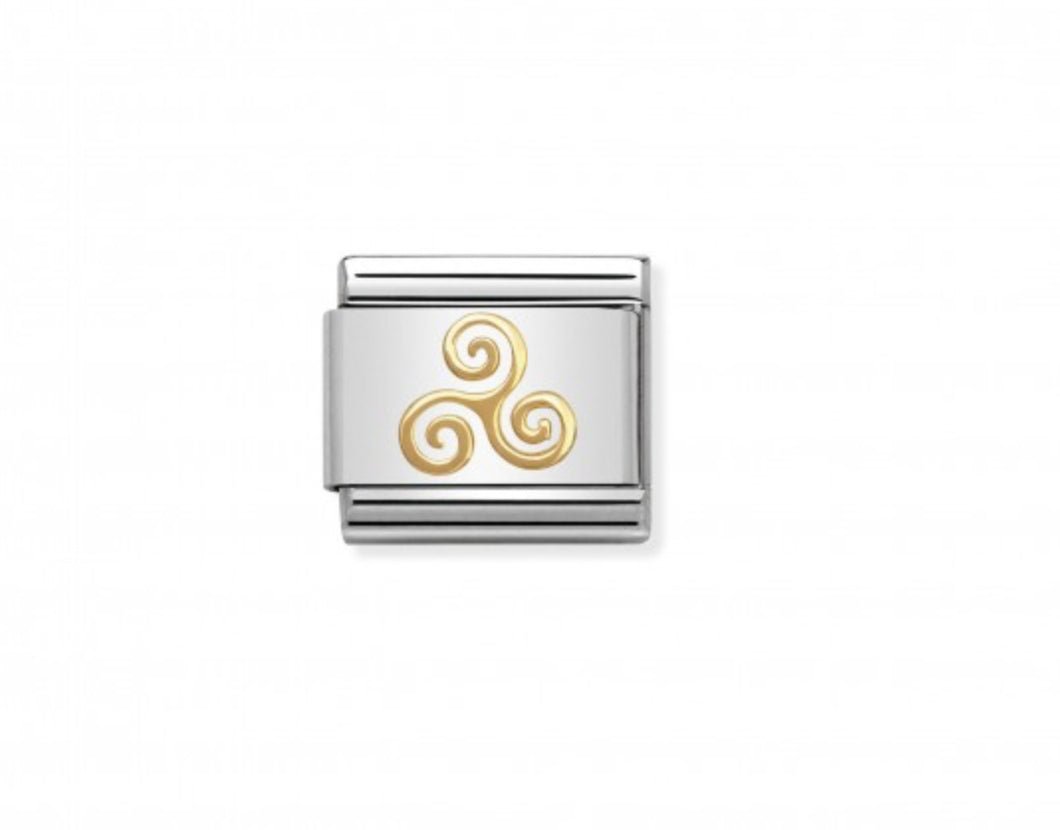 Nomination Celtic Triskel in 18K gold