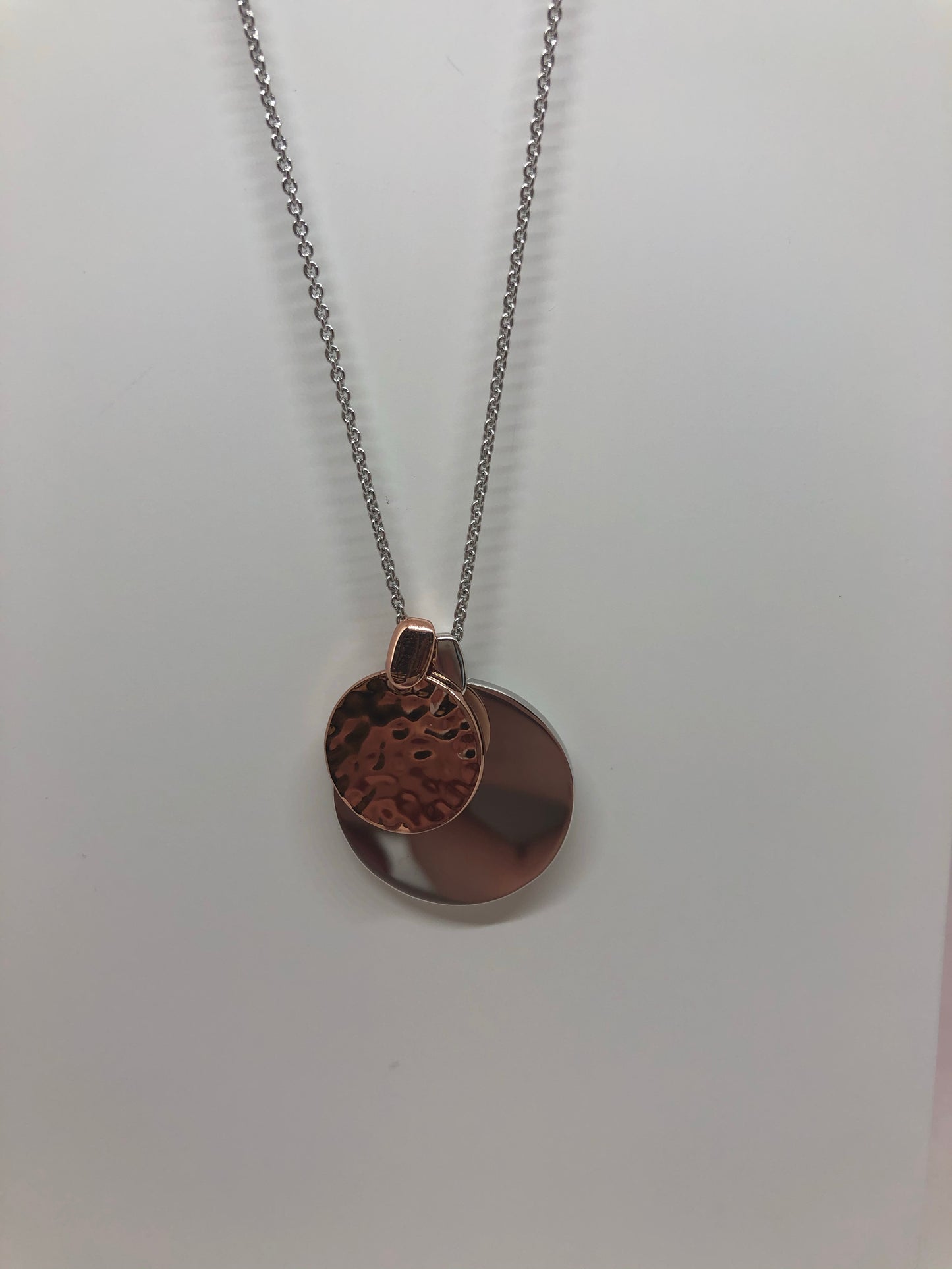 Fiorelli Necklace with Silver & Rosegold disc