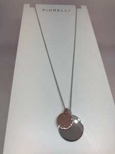 Fiorelli Necklace with Silver & Rosegold disc