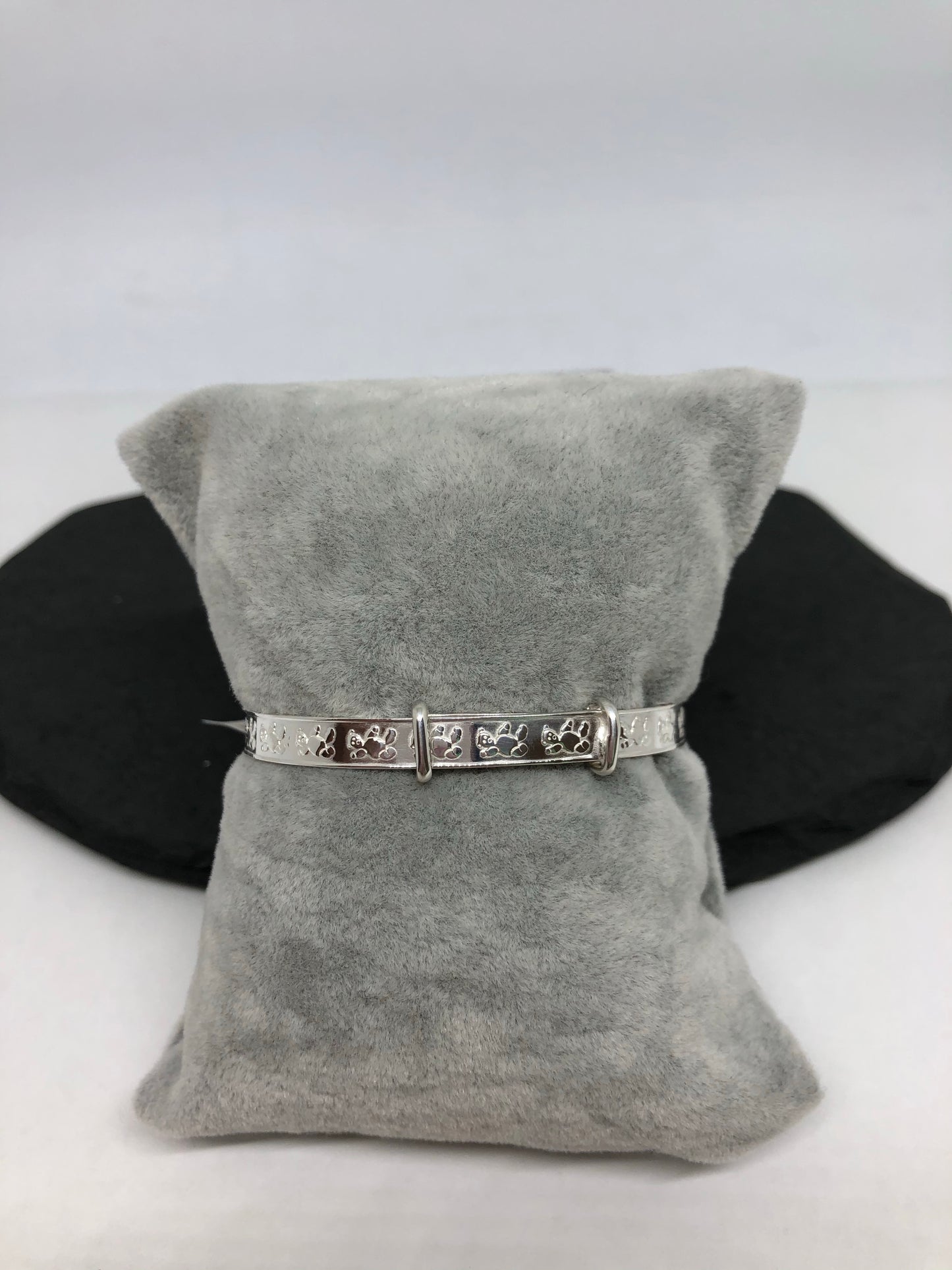 Sterling Silver Teddy bear Design Baby Bangle 011