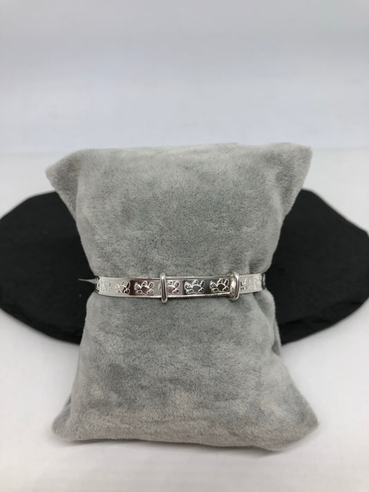 Sterling Silver Teddy bear Design Baby Bangle 011