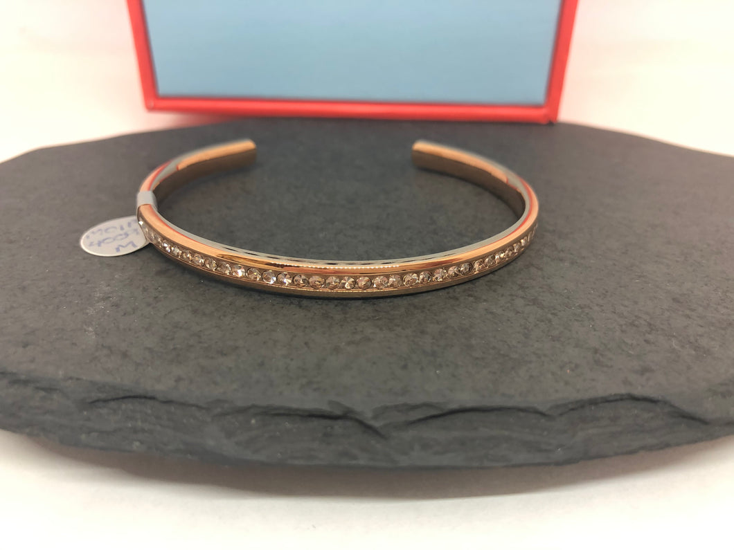 MelanO Rosegold Bangle with Cubic Zirconias