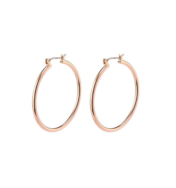 Pilgrim Classic Rosegold Hoops with shiny finish