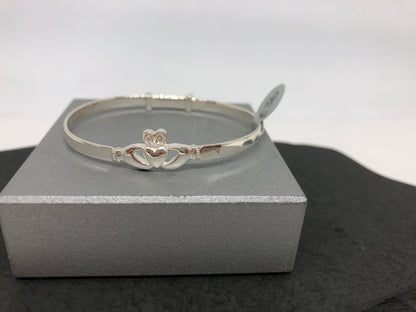 Sterling Silver Claddagh Baby Bangle 06