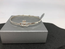Load image into Gallery viewer, Sterling Silver Claddagh Baby Bangle 06
