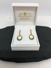 Load image into Gallery viewer, 9ct gold Drop Earrings with Emerald stones
