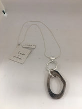 Load image into Gallery viewer, Envy Necklace in Silver &amp; Tortoise oblong resin
