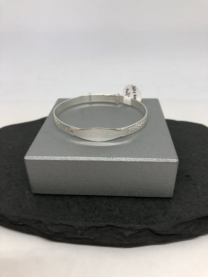 Sterling Silver Baby Bangle with Pink stone 09