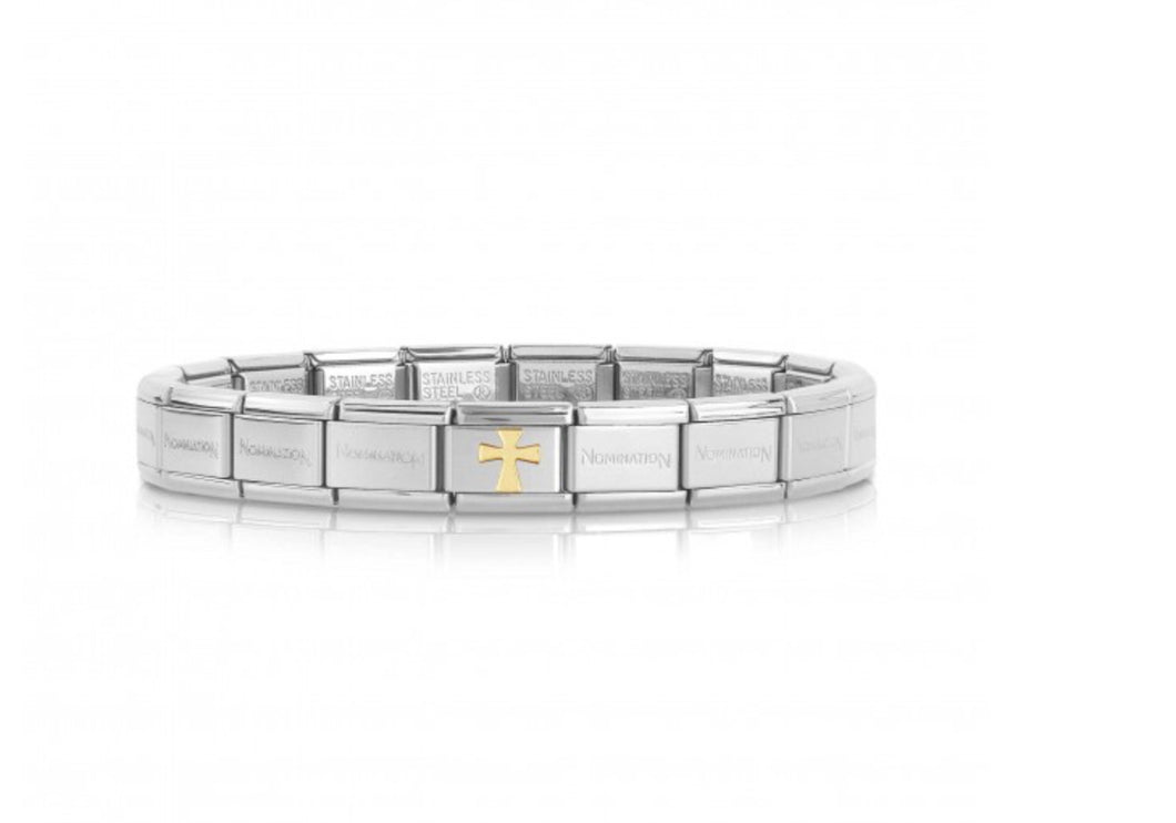 Nomination Composable Classic Bracelet with Cross in Gold