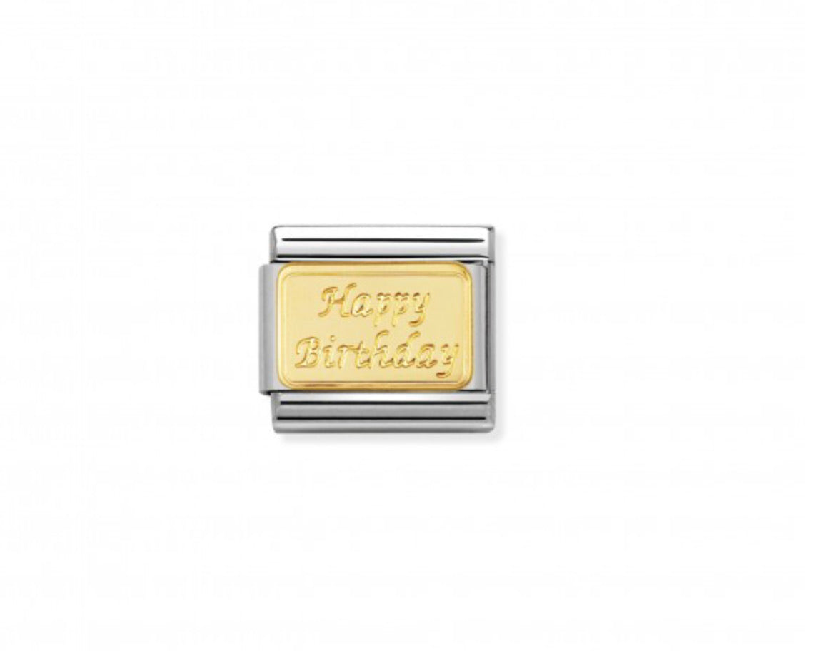 Nomination Happy Birthday in 18K gold