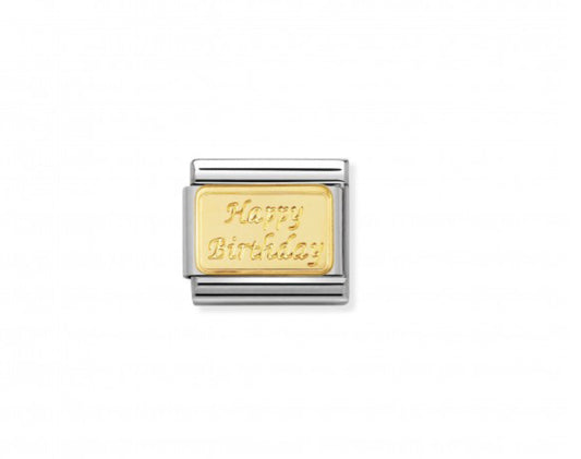 Nomination Happy Birthday in 18K gold